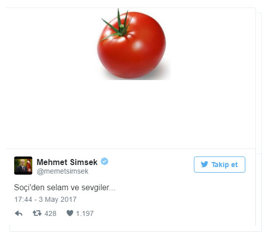 Siyasilerden Türk domatesine Twitter'dan destek