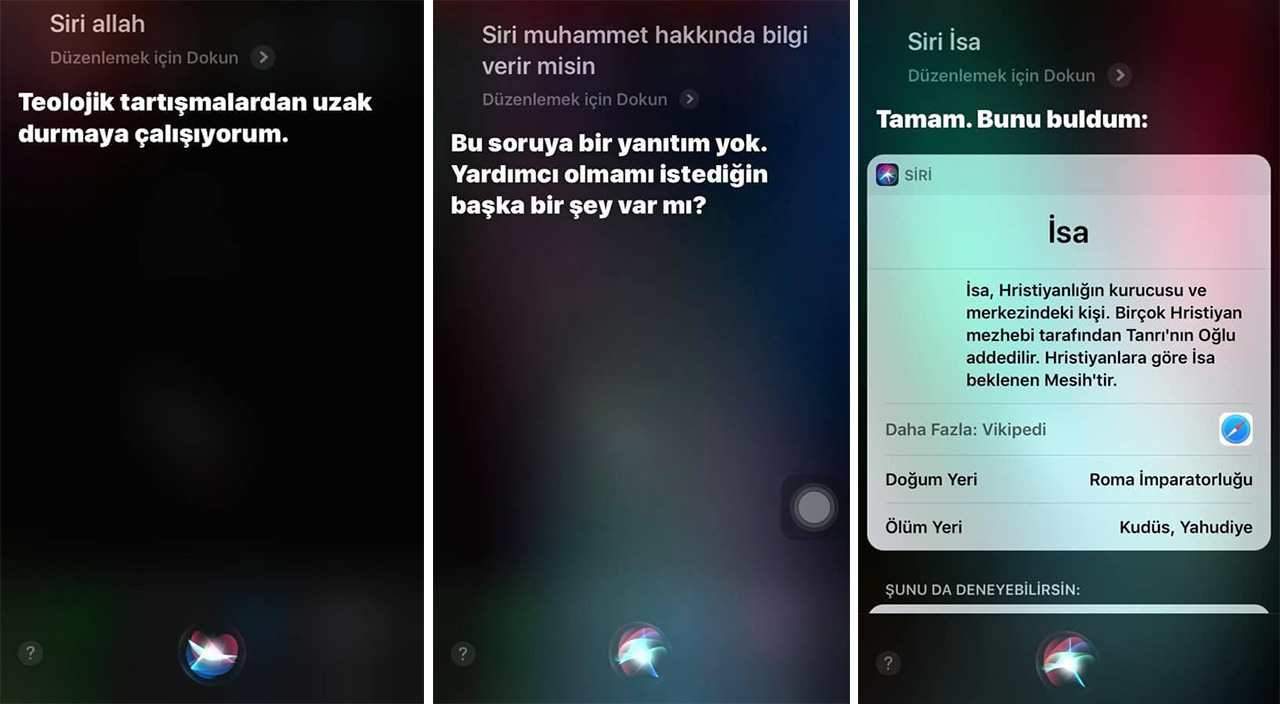 Muşlu genç fark etti, Apple harekete geçti: Siri artık Allah'ı biliyor! Muşlu genç fark etti, Apple harekete geçti: Siri artık Allah'ı biliyor!