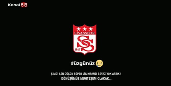 Küme düşen Sivasspor için ekran karartma