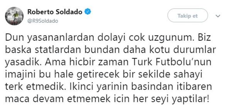 Soldado'dan olay sözler: Aynısı bize yapılınca...