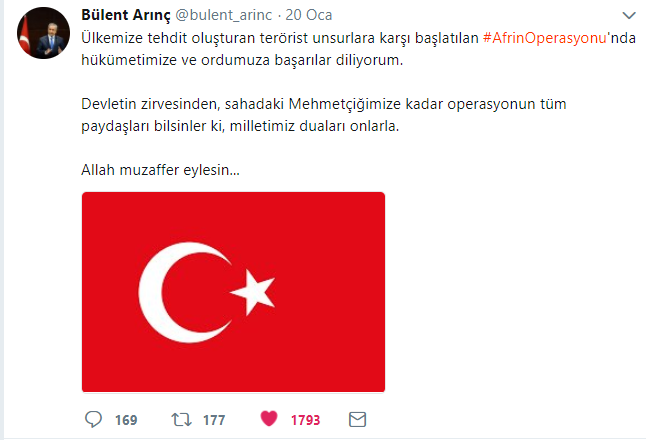 Bülent Arınç'tan Erbakan paylaşımı