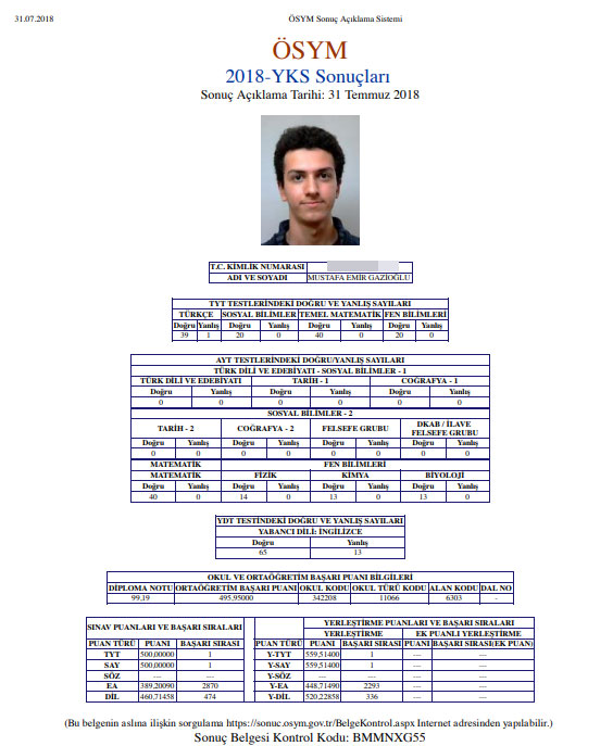 2018 YKS sınav birincisi Mustafa Emir Gazioğlu kimdir, hangi liseden mezunudur, nerelidir, kaç yaşındadır?