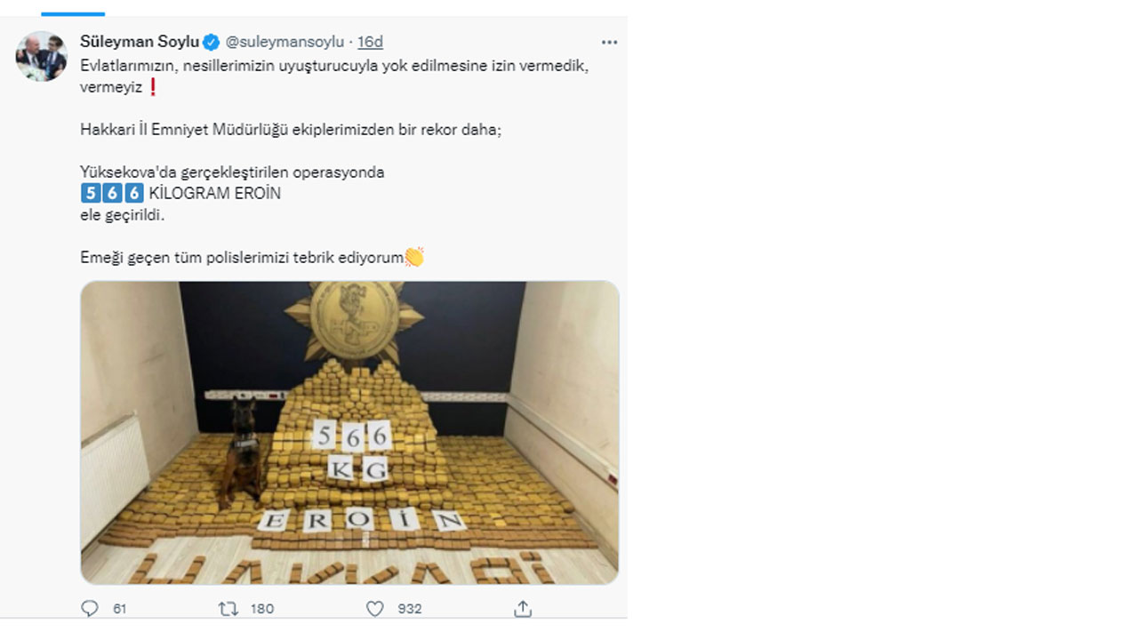 Bir rekor daha! 566 kilogram eroin ele geçirildi