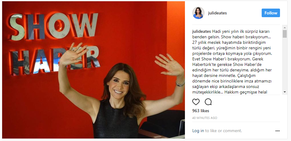 Jülide Ateş, Show TV'den istifa etti...