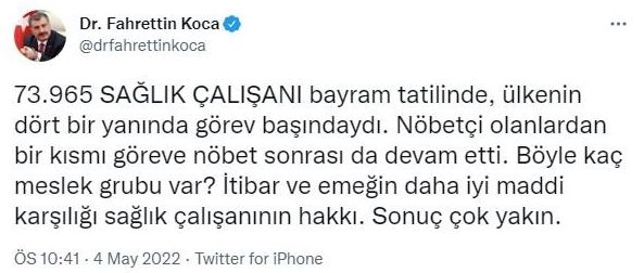 Son dakika! Bakan Koca'dan sağlıkçılara müjde: Sonuç çok yakın!