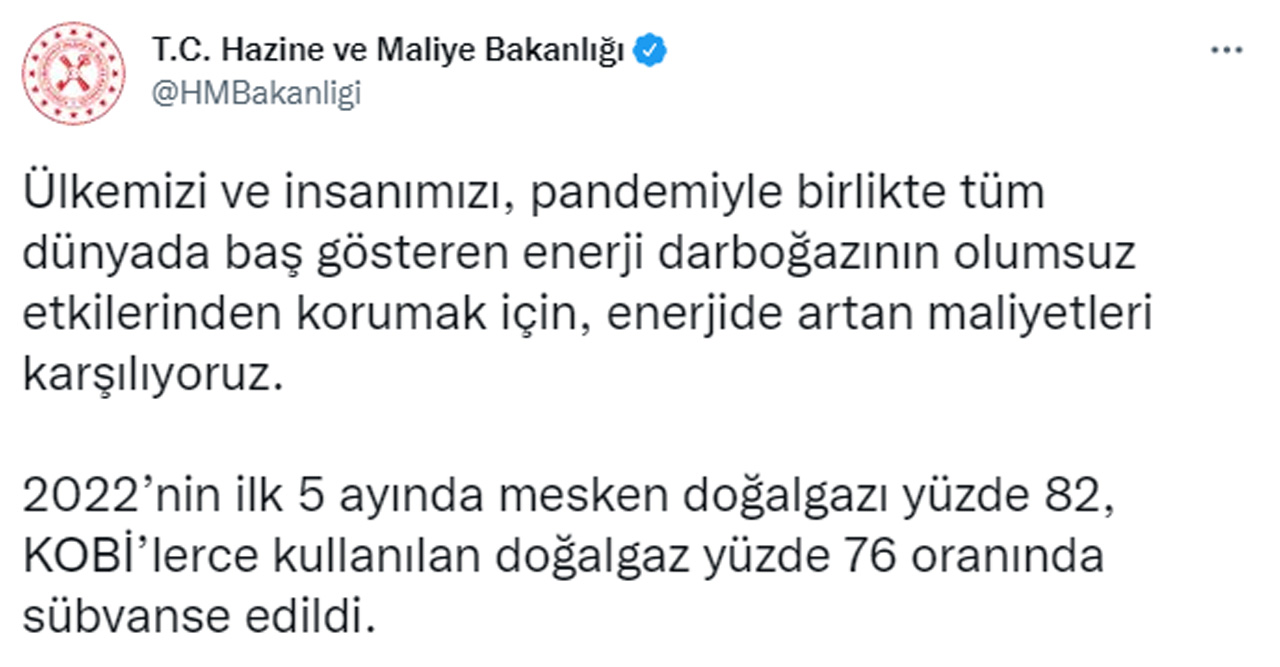 Son dakika! Hazine ve Maliye Bakanlığı'ndan doğalgaz açıklaması: Yüzde 75'i aşan destek...