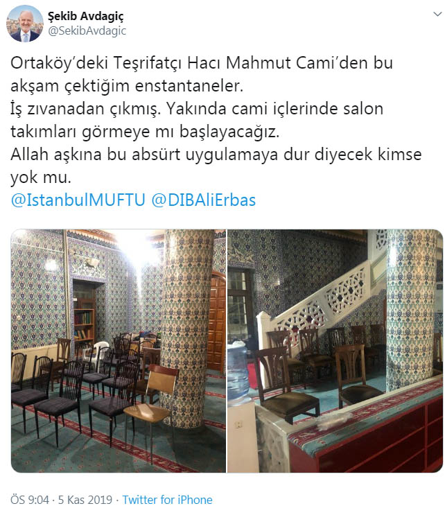 Oda Başkanı böyle isyan etti: 'Yetmedi  camilere salon  takımı koyun!'