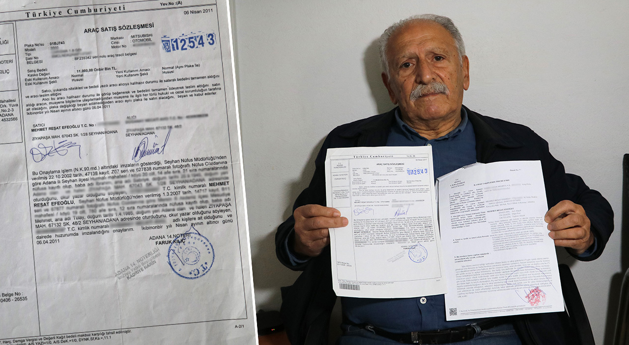 11 bin liraya sattığı otomobiline gelen ceza yaşlı adamı hasta etti!