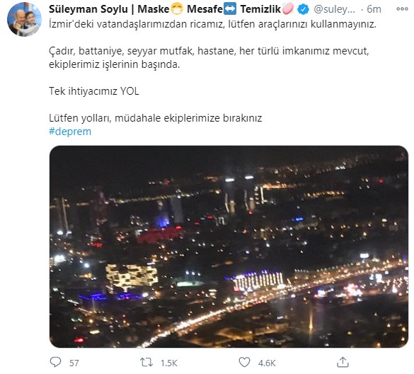 İzmir'e çağrı: Ne olur yolu boş bırakın!