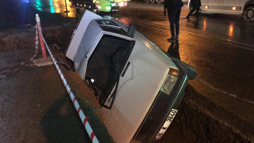 2 metrelik kanala uçtu, alkol metreyi üflememek için ekiplere zor anlar yaşattı
