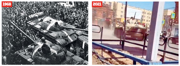 Rus tanklarına savaş boyası