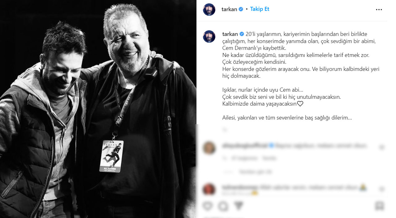 Şarkıcı Tarkan’ın acı günü: Çok sevdiğim bir abimi kaybettik