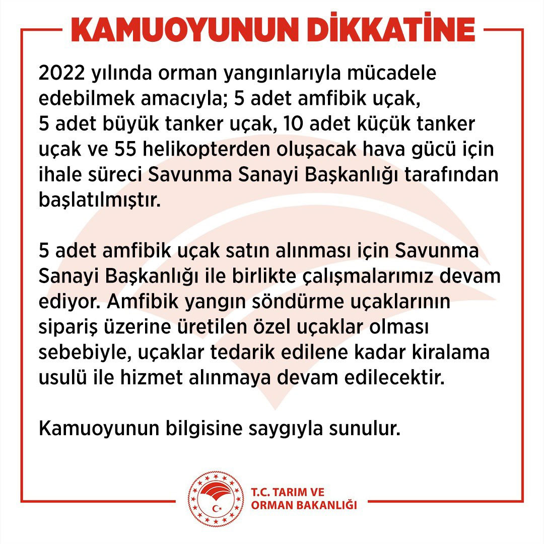 Tarım ve Orman Bakanlığı duyurdu: Yangınla mücadelede yeni adım