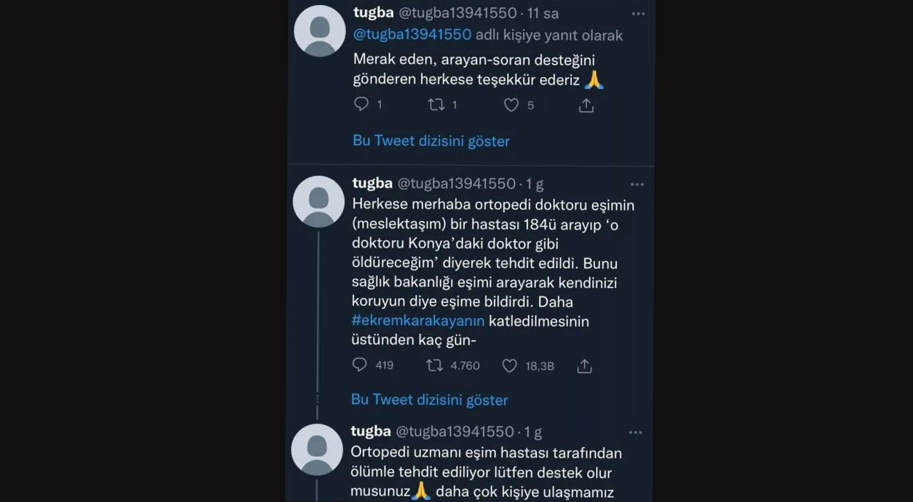 ‘O doktoru Konya’daki doktor gibi öldüreceğim’ dedi, polis harekete geçti