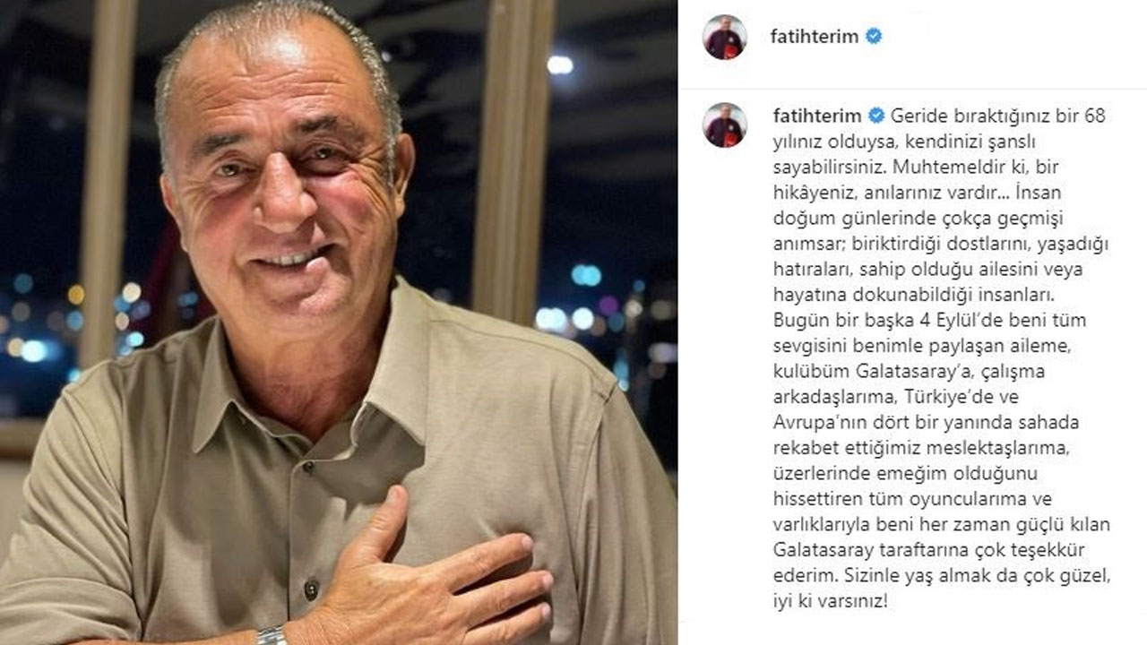 Fatih Terim'den sosyal medyada doğum günü teşekkürü