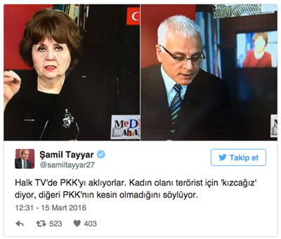 Halk TV'de teröriste 'kızcağız' dedi