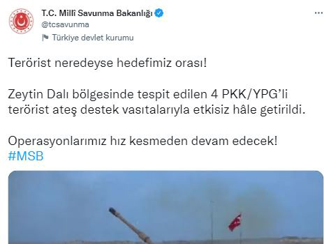Zeytin Dalı bölgesinde 4 terörist etkisiz hale getirildi Zeytin Dalı bölgesinde 4 terörist etkisiz hale getirildi