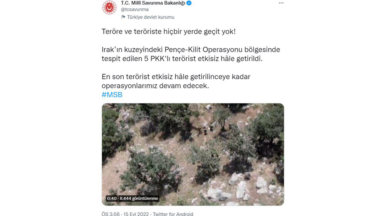 Pençe Kilit Operasyonu'nda 5 PKK'lı etkisiz hale getirildi