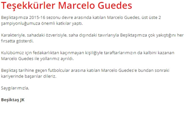 Beşiktaş, Marcelo'yu 7.5 milyon Avro'ya Lyon'a sattı