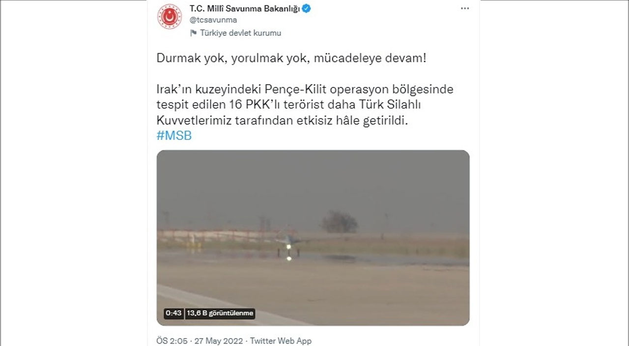 PKK'ya ağır darbe! 16 terörist etkisiz hale getirildi PKK'ya ağır darbe! 16 terörist etkisiz hale getirildi