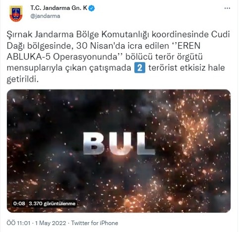 Eren Abluka-5 Operasyonu'nda 2 terörist etkisiz hale getirildi