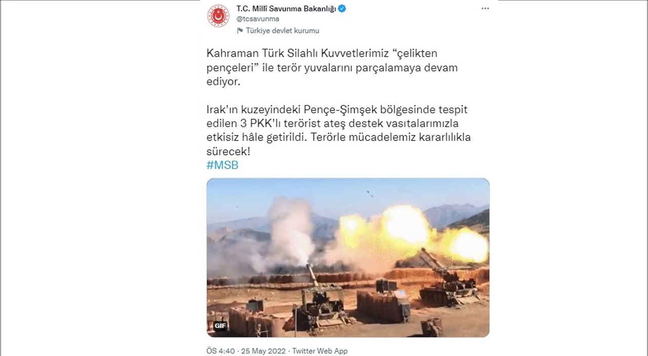 MSB duyurdu: 3 PKK'lı etkisiz hale getirildi MSB duyurdu: 3 PKK'lı etkisiz hale getirildi
