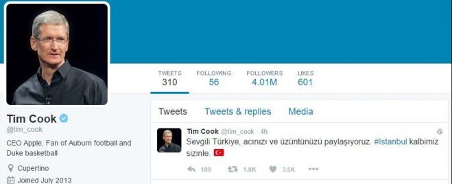 Tim Cook'tan Reina'daki saldırıyla ilgili mesaj