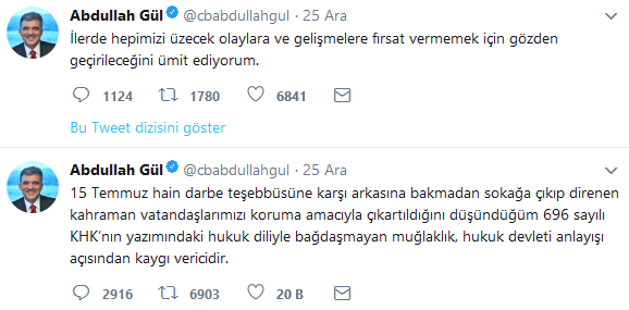 Abdullah Gül o Tweet'i niye attı?