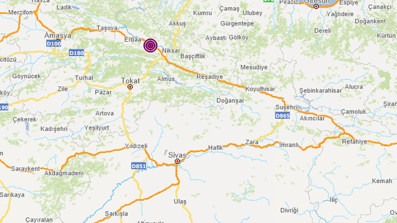 Son depremler: Tokat'ta 4,0 büyüklüğünde deprem