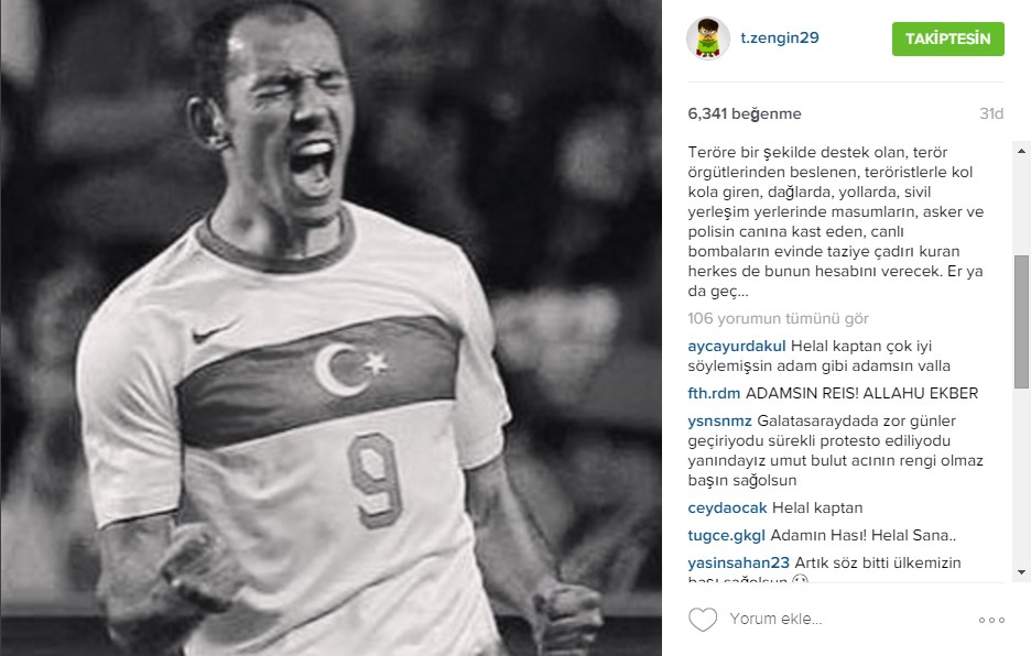 Tolga'dan teröre lanet mesajı Tolga'dan teröre lanet mesajı