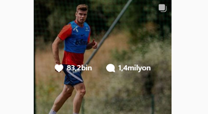 Alexander Sörloth'a 1,5 milyon yorum