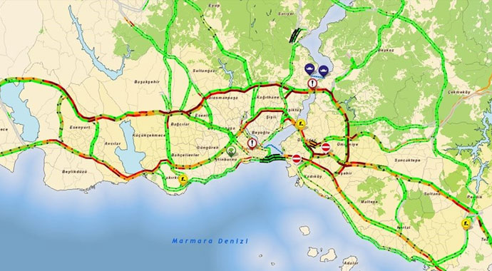 İstanbul trafiğinde bayram yoğunluğu