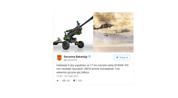 'Boran'la dakikada 6 atış