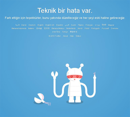 Twitter çöktü! Twitter çöktü!