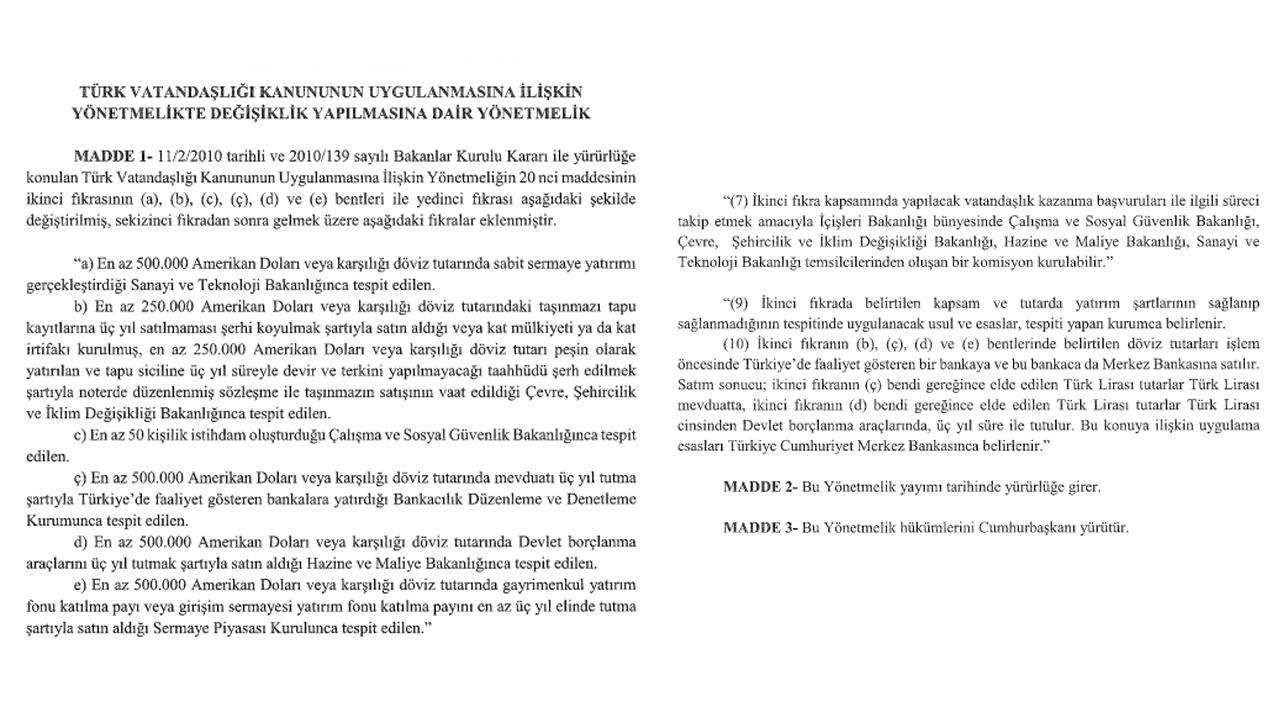 Resmi Gazete'de yayımlandı: Türk vatandaşlığına kabul şartları değişti