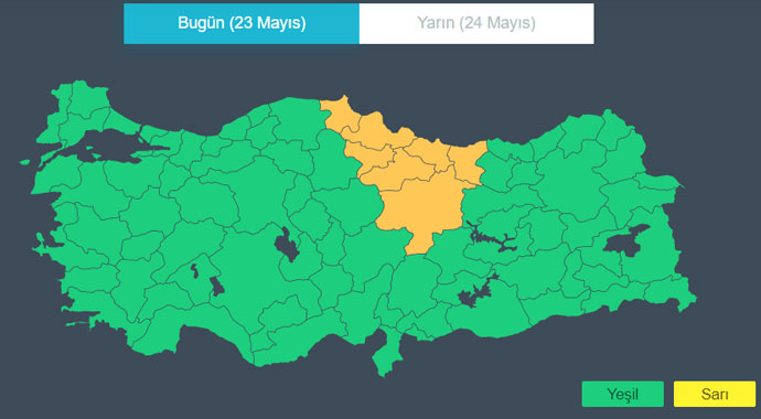 Meteoroloji'den 7 il için 'turuncu' uyarı