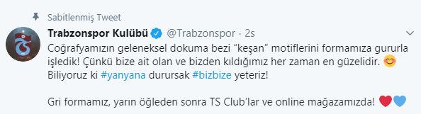 Trabzonspor'dan 'keşan' motifli forma