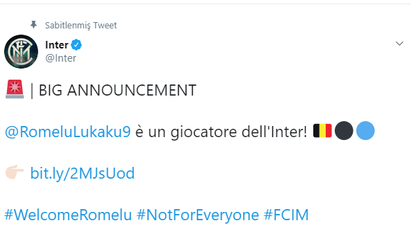 Inter, Lukaku'yu transfer etti