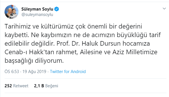 İçişleri Bakanı Soylu: 'Tarihimiz ve kültürümüz çok önemli bir değerini kaybetti'