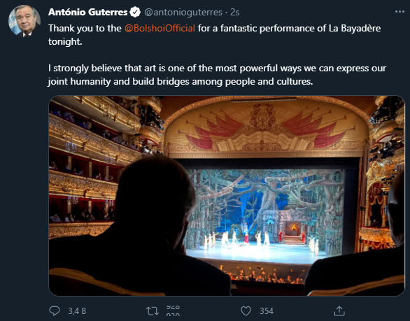 Gazze saldırı altındayken bale izliyormuş!