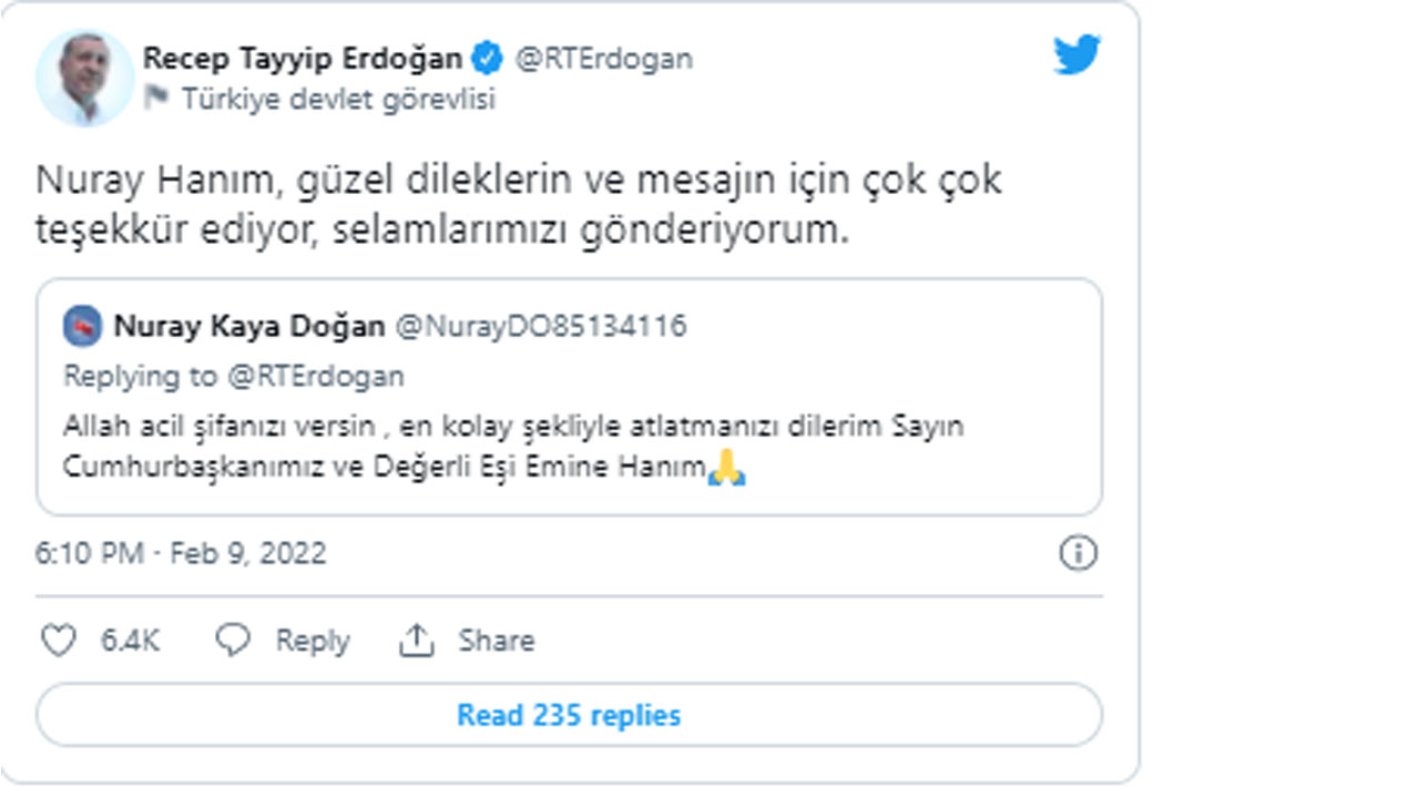 Cumhurbaşkanı Erdoğan'dan vatandaşlara teşekkür: Dualarınızı eksik etmeyin