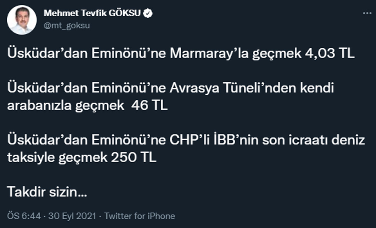 Deniz taksi ücretleri dudak uçuklattı Deniz taksi ücretleri dudak uçuklattı