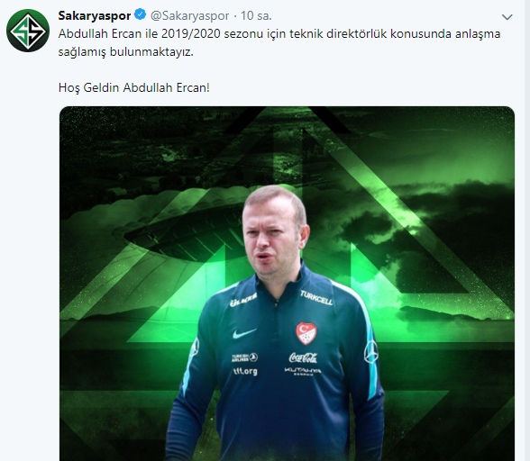Sakaryaspor'da Abdullah Ercan dönemi