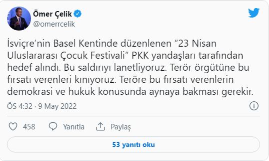 AK Parti Sözcüsü Ömer Çelik'ten İsviçre tepkisi