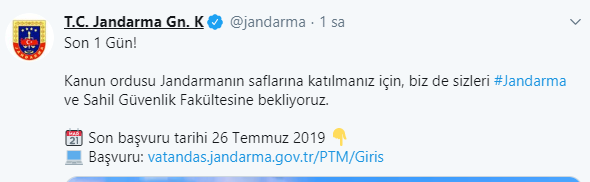 Jandarma personel alımları yarın sona eriyor