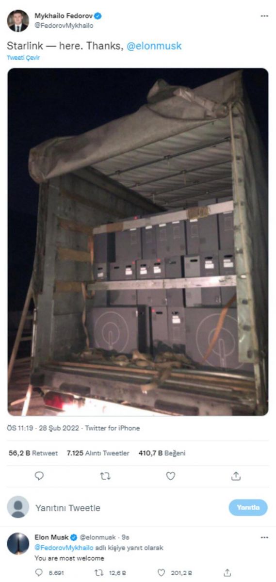 Elon Musk'tan Ukrayna'ya destek! Starlink uydularını aktif etti