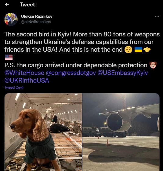 Ukrayna Savunma Bakanı açıkladı: ABD'den onlarca ton silah sevkiyatı