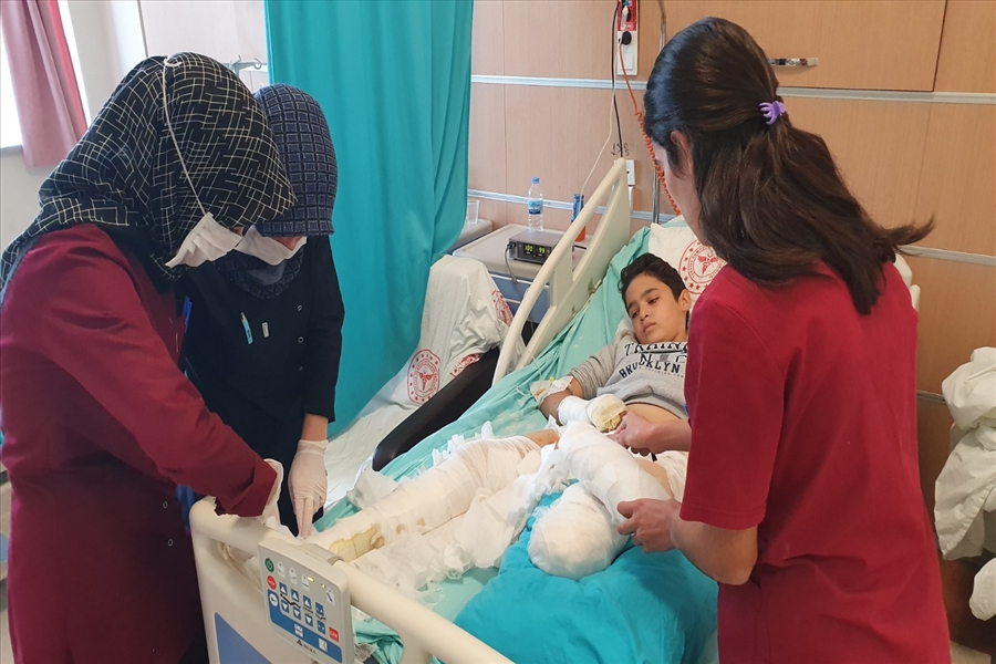 PKK/YPG'nin bahçeye tuzakladığı EYP iki küçük çocuğu yaraladı