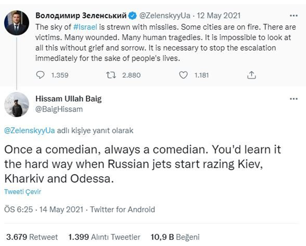 Filistinli gencin Zelenskiy'e 9 ay önce yazdıkları olay oldu