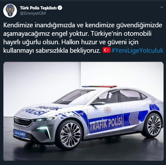 EGM'den 'Türkiye'nin Otomobili' paylaşımı